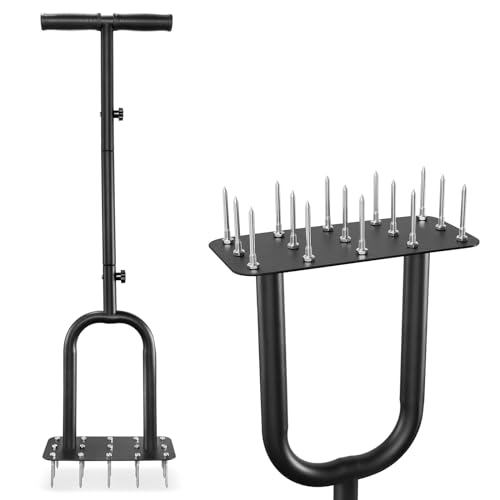 Ricyea Rasenbelüfter mit 15 Stahlnägeln, Rasenlüfter, Aerifizierer für Rasen, Vertikutierer T-Griff, Aerifizierer Rasen Belüften mit 6cm Massiven Stahlspikes für Rasenpflege Ricyea Rasenbelüfter mit 15 Stahlnägeln, Rasenlüfter, Aerifizierer für Rasen, Vertikutierer T-Griff, Aerifizierer Rasen Belüften mit 6cm Massiven Stahlspikes für Rasenpflege von Ricyea