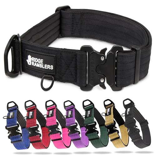 Ridge Ramblers Hochwertiges, strapazierfähiges Hundehalsband mit Schnellverschluss-Metallschnalle, 3,8 cm breit, taktisches Hundehalsband in Militärqualität, mit dickem, weichem Neopren-Futter und Ridge Ramblers Hochwertiges, strapazierfähiges Hundehalsband mit Schnellverschluss-Metallschnalle, 3,8 cm breit, taktisches Hundehalsband in Militärqualität, mit dickem, weichem Neopren-Futter und von Ridge Ramblers