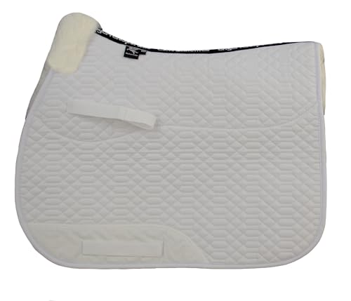 Engel Reitsport | SCHABRA1-VSS-WEI-WEI | Schabracke | Steppstoff | Lammfell im Sattelbereich | Half Lined | Fellkranz vorne | Vielseitigkeit | Stoff weiß Fell weiß von Engel Reitsport