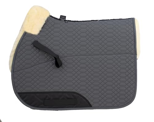 Engel Reitsport | SCHABRA1-VSS-GRA-MED | Schabracke | Steppstoff | Lammfell im Sattelbereich | Half Lined | Fellkranz vorne | Vielseitigkeit | Stoff grau Fell med. von Engel Reitsport