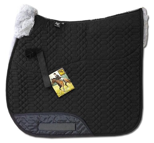 Engel Reitsport Lammfell Schabracke Half Lined SCHABRA1-VSS-SCH-SIL Steppstoff schwarz Fell Silber Vielseitigkeit/Springen (VSS) von Riding