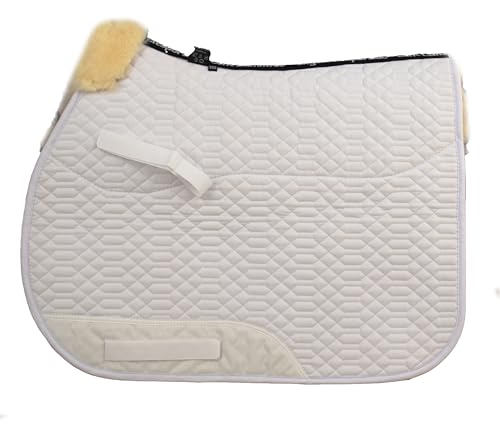 Engel Reitsport | SCHABRA1-VSS-WEI-MED | Schabracke | Steppstoff | Lammfell im Sattelbereich | Half Lined | Fellkranz vorne | Vielseitigkeit | Stoff weiß Fell med. von Engel Reitsport