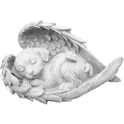Grabstein Hund Harz Hundeengel Haustier Gedenkstein Hund Engel Haustier Denkmal Grab Marker Tribut Statue Hund Grabsteine Statue Geeignet für Gartengräber, Heimsouvenirs, Dekorative Ornamente von Rienan