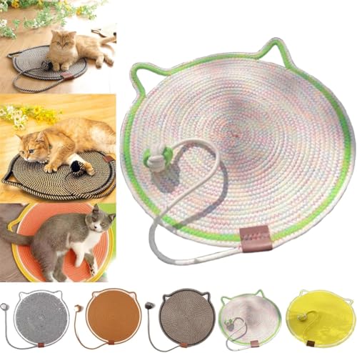 Celery Pets Dual Scratching Pad,Scratching Pads for Cats,Cat Scratching Natural Cotton Rope Cat Scratching Pad,Cat Bed Scratching Pad,Round Horizontal Floor Cat Scratching Pads (Green, 19.6 inch) von Rietoiu