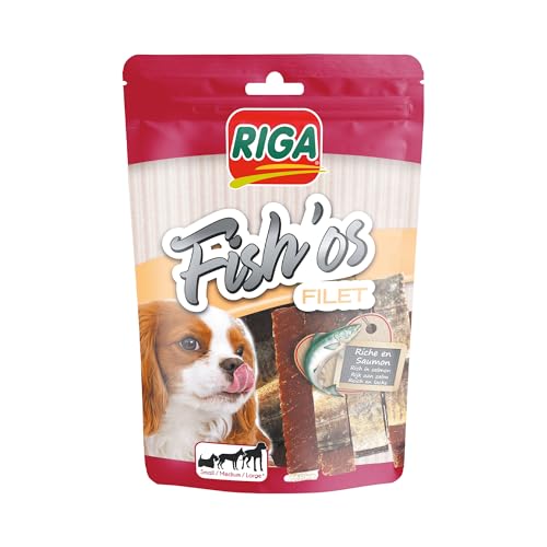 RIGA - Fish'Os Filet – Leckerli für Hunde – Fischfilet – reich an Protein – niedriger Fettgehalt – ohne Farbstoffe oder Zusatzstoffe – natürliche Belohnungen – 80 g von Riga