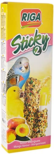 Riga - Sticky für Alle Vögel - Gebackene Sticks - Mischung aus Körnern, Getreide und Mango - Schachtel mit 2 Sticky Sticks, 60 g (1er Pack) von Riga