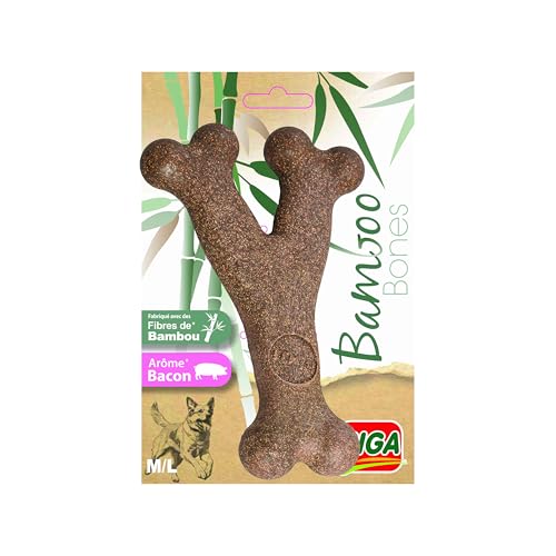 Riga - Double Bamboo Bone – Größe M/L – Speckaroma – robust und langlebig – fördert das Kauen – stimuliert den Hund – niedriger Fettgehalt – natürliche Belohnung Riga - Double Bamboo Bone – Größe M/L – Speckaroma – robust und langlebig – fördert das Kauen – stimuliert den Hund – niedriger Fettgehalt – natürliche Belohnung von Riga