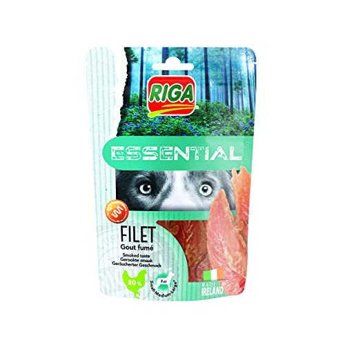 Riga - Essential, Geräuchertes Hähnchenfilet - Leckerbissen für Hunde, Reich an Proteinen und Kalorienarm - 150g von Riga