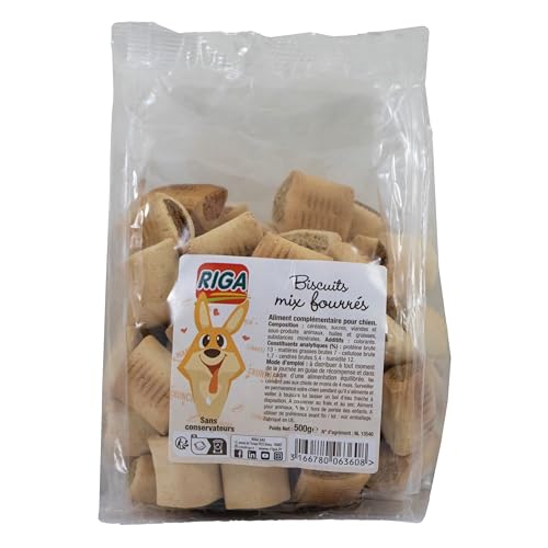 Riga - Gefüllte Kekse Mix – Leckerli für Hunde – knusprige und leckere Kekse – Vegetarische Kekse – fettarm – 500 g von Riga
