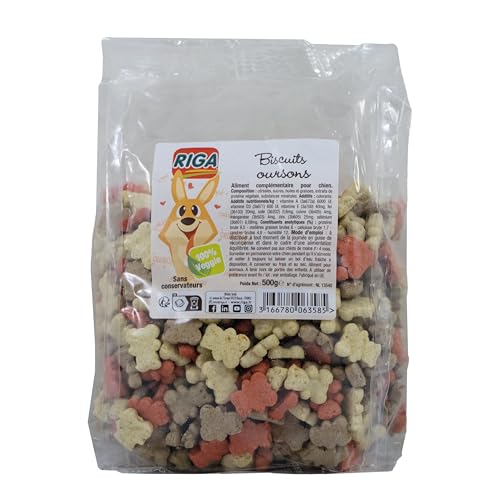 Riga - Gemüsekekse Bär – Leckerli für Hunde – knackige und leckere Kekse – Vegetarische Kekse – fettarm – reich an Vitaminen und Mineralien – 500 g von Riga