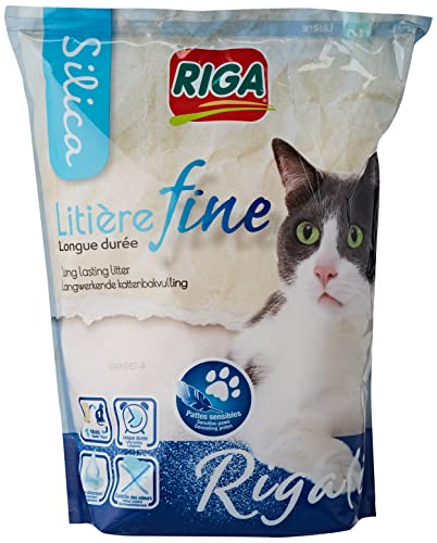 Riga - Rigalit Feinkörnig - Hyperabsorbierendes Katzenstreu Mineralischen Ursprungs - Silica-Gel - Feine Körnung - Geruchsabsorbierend - Bakterienhemmend 1.6 kg (1er Pack) von Riga