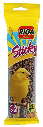 Riga - Sticky Stangen Zitrone/Orange für Kanarienvögel, 10er Pack (10 x 60 g) von Riga