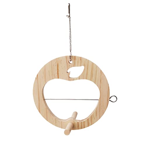 Riiichflowshop Vogelfutterspender aus Holz für draußen zum Aufhängen Futterhalter mit Sitzstange Obstspieß Schaukelspielzeug Fütterungswerkzeug aus Metall Käfighaltung von Riiichflowshop