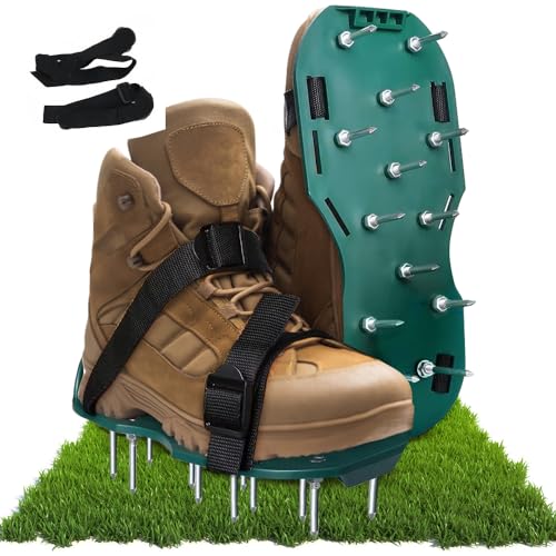 Riisoyu Rasenlüfterschuhe, 1 Paar Nagelschuhe mit Klettverschluss Nagelschuhe mit Schraubenschlüssel Rasenlüfter Schuhe mit 13 Nagel für Rasenbelüftung Garten Schuhe Der ideale Rasenbelüfter Riisoyu Rasenlüfterschuhe, 1 Paar Nagelschuhe mit Klettverschluss Nagelschuhe mit Schraubenschlüssel Rasenlüfter Schuhe mit 13 Nagel für Rasenbelüftung Garten Schuhe Der ideale Rasenbelüfter von Riisoyu