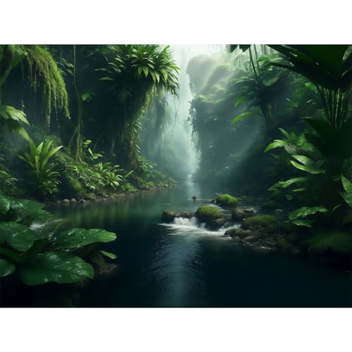 Aquarium-Hintergrund, Dschungel-Grünpflanzen, Flussterrarium, Hintergrund, Nebliger Regenwald, Aquarium-Hintergrund, Grünpflanzen, Bachlauf, Terrarium, Hintergrundbild, Poster, Vinyl, 183 x 45 cm Aquarium-Hintergrund, Dschungel-Grünpflanzen, Flussterrarium, Hintergrund, Nebliger Regenwald, Aquarium-Hintergrund, Grünpflanzen, Bachlauf, Terrarium, Hintergrundbild, Poster, Vinyl, 183 x 45 cm von Riivvdise