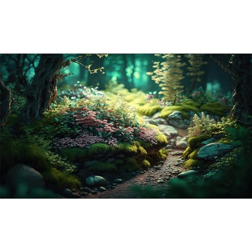 Aquarium-Hintergrund, Fantasiewald, leuchtende Bäume, leuchtende Blumen, Terrarium-Hintergrund, robustes Gelände, üppiges Moos, Pflanzen, Aquarium-Hintergrund, Dschungel-Stil, Reptilien-Lebensraum, Aquarium-Hintergrund, Fantasiewald, leuchtende Bäume, leuchtende Blumen, Terrarium-Hintergrund, robustes Gelände, üppiges Moos, Pflanzen, Aquarium-Hintergrund, Dschungel-Stil, Reptilien-Lebensraum, von Riivvdise
