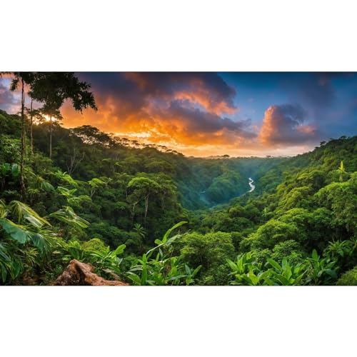Aquarium-Hintergrund, Sonnenuntergang, Wasserfall, tropischer Dschungel, Terrarium, üppige grüne Bäume, Dschungel-Stil, natürliche Waldlandschaft, Aquarium-Hintergrund, Reptilien-Lebensraum, Poster, Aquarium-Hintergrund, Sonnenuntergang, Wasserfall, tropischer Dschungel, Terrarium, üppige grüne Bäume, Dschungel-Stil, natürliche Waldlandschaft, Aquarium-Hintergrund, Reptilien-Lebensraum, Poster, von Riivvdise