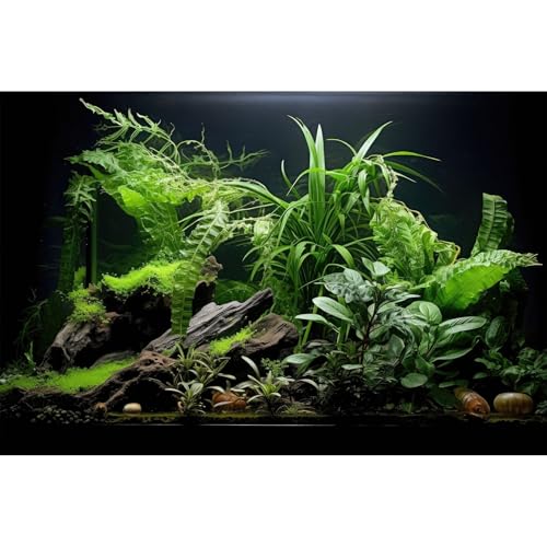 Aquarium-Hintergrund, Süßwasser-Grünpflanzen, Terrarium-Hintergrund, Wasserunterwasser, Meeresgras, Aquarium, Hintergrund, Holz, Wurzelfelsen mit Moos, Dschungel-Stil, Postertapete, 121,9 x 61 cm Aquarium-Hintergrund, Süßwasser-Grünpflanzen, Terrarium-Hintergrund, Wasserunterwasser, Meeresgras, Aquarium, Hintergrund, Holz, Wurzelfelsen mit Moos, Dschungel-Stil, Postertapete, 121,9 x 61 cm von Riivvdise