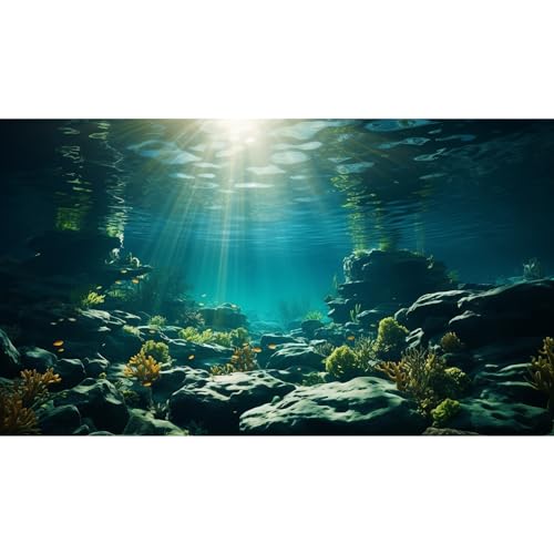 Aquarium-Hintergrund, Unterwasserpflanzen, Felsen, Fisch-Terrarium, Sonnenlichtstrahlen, Korallenfisch-Hintergrund, Höhlenstil, Landschaft, Seegras-Tank-Tapete, Poster, Vinyl, 121,9 x 50,8 cm Aquarium-Hintergrund, Unterwasserpflanzen, Felsen, Fisch-Terrarium, Sonnenlichtstrahlen, Korallenfisch-Hintergrund, Höhlenstil, Landschaft, Seegras-Tank-Tapete, Poster, Vinyl, 121,9 x 50,8 cm von Riivvdise