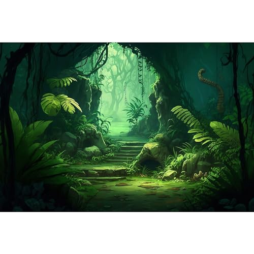 Aquarium-Hintergrund, grüner prähistorischer Dschungel, üppige Vegetation, kleiner Pfad, Terrarium, Hintergrund, Dschungel-Stil, Höhle, Regenwald, Aquarium-Hintergrund, Reptilien-Lebensraum, Poster, Aquarium-Hintergrund, grüner prähistorischer Dschungel, üppige Vegetation, kleiner Pfad, Terrarium, Hintergrund, Dschungel-Stil, Höhle, Regenwald, Aquarium-Hintergrund, Reptilien-Lebensraum, Poster, von Riivvdise