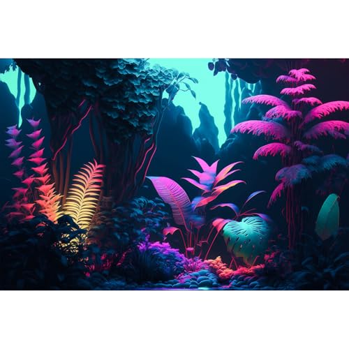 Hintergrund für Dschungel-Aquarium, dichte Dschungelblätter, Pastellfarben, Fantasie-Neonlicht, tropisches Blatt, Reptilien-Tank-Hintergründe, abstrakt, klar, Pastellfarben, Dschungel-Hintergründe Hintergrund für Dschungel-Aquarium, dichte Dschungelblätter, Pastellfarben, Fantasie-Neonlicht, tropisches Blatt, Reptilien-Tank-Hintergründe, abstrakt, klar, Pastellfarben, Dschungel-Hintergründe von Riivvdise