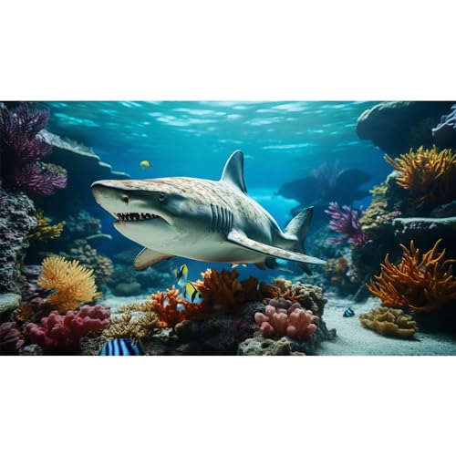 Riivvdise Aquarium-Hintergrund, Meereslebewesen, Fische, Hai, Terrarium, Unterwasserwelt, Korallenriff, Felsen, Aquarium-Hintergrund, Tiefsee-Aquarium, Tapete, Poster, Dekoration, Vinyl, 152,4 x 61 cm Riivvdise Aquarium-Hintergrund, Meereslebewesen, Fische, Hai, Terrarium, Unterwasserwelt, Korallenriff, Felsen, Aquarium-Hintergrund, Tiefsee-Aquarium, Tapete, Poster, Dekoration, Vinyl, 152,4 x 61 cm von Riivvdise