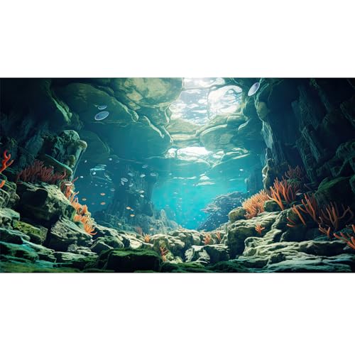 Riivvdise Aquarium-Hintergrund, Ozeanboden, Aquarium-Hintergrund, Unterwasser, Korallenriff, Stein, Aquarium-Hintergrund, Meeresalgen, Höhle, Sonnenlicht, Dekoration, Hintergründe, Vinyl, 121,9 x 45,7 Riivvdise Aquarium-Hintergrund, Ozeanboden, Aquarium-Hintergrund, Unterwasser, Korallenriff, Stein, Aquarium-Hintergrund, Meeresalgen, Höhle, Sonnenlicht, Dekoration, Hintergründe, Vinyl, 121,9 x 45,7 von Riivvdise