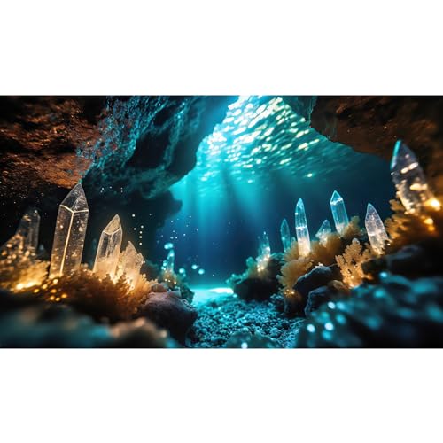 Riivvdise Aquarium-Hintergrund, Unterwasserhöhle mit Kristall-Terrarium-Hintergrund, Höhlenstil, Felsen, Sonnenlichtstrahlen, Aquarium-Hintergrund, Reptilien-Lebensraum, Tapete, Poster, Dekoration, Riivvdise Aquarium-Hintergrund, Unterwasserhöhle mit Kristall-Terrarium-Hintergrund, Höhlenstil, Felsen, Sonnenlichtstrahlen, Aquarium-Hintergrund, Reptilien-Lebensraum, Tapete, Poster, Dekoration, von Riivvdise
