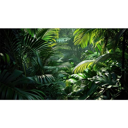 Riivvdise Aquarium-Hintergrund, bezaubernde Schönheit des Dschungels, Terrarium-Hintergrund, Natur, Dschungel, grünes Blatt, Palmen, Aquarium-Hintergrund, Reptilien-Lebensraum, Tapete, Poster, Dekor, von Riivvdise
