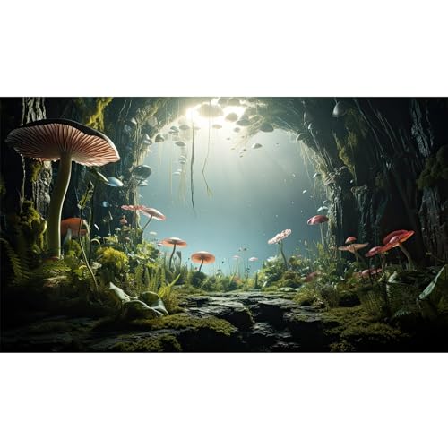 Underwater World Aquarium-Hintergrund, tropische Pflanzen, Höhlen-Stil, Pilze, Terrarium, Felsen mit üppigem Moos, Aquarium-Hintergrund, Reptilien-Lebensraum, Hintergrund, Tank, Tapete, Poster, Vinyl, Underwater World Aquarium-Hintergrund, tropische Pflanzen, Höhlen-Stil, Pilze, Terrarium, Felsen mit üppigem Moos, Aquarium-Hintergrund, Reptilien-Lebensraum, Hintergrund, Tank, Tapete, Poster, Vinyl, von Riivvdise