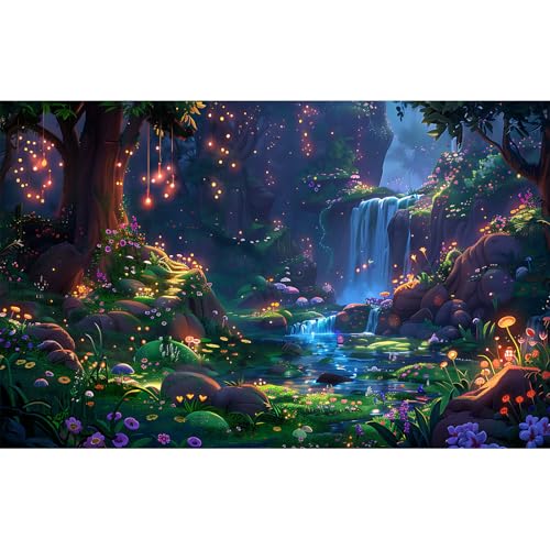 Wasserfall-Hintergrund für Aquarium, Fantasie, Zauberwald, Landschaft, Regenwald, Terrarium, tropische Blumen, Pilze, Bach, Aquarium, Tapete, Poster, Dekoration, Vinyl, 121,9 x 45,7 cm Wasserfall-Hintergrund für Aquarium, Fantasie, Zauberwald, Landschaft, Regenwald, Terrarium, tropische Blumen, Pilze, Bach, Aquarium, Tapete, Poster, Dekoration, Vinyl, 121,9 x 45,7 cm von Riivvdise