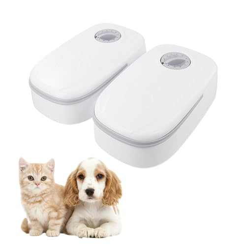 Automatischer Katzenfutterspender, 2 Mahlzeiten, Katzenfutterautomat mit Timer 48H, ABS 700ML Tierfutter-Timer-Spender für Trocken- und Nassfutter, automatische Haustier-Futterspender für Katzen und Automatischer Katzenfutterspender, 2 Mahlzeiten, Katzenfutterautomat mit Timer 48H, ABS 700ML Tierfutter-Timer-Spender für Trocken- und Nassfutter, automatische Haustier-Futterspender für Katzen und von Rilcn