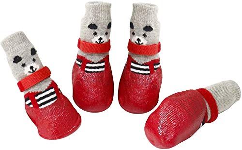 RilexAwhile Hundesocken, Stiefel, Schuhe für Hunde und Katzen, rutschfeste Sohlen, verstellbare Hunde-/Katzenpfotensocken, geeignet für drinnen und draußen, Größe L, Rot RilexAwhile Hundesocken, Stiefel, Schuhe für Hunde und Katzen, rutschfeste Sohlen, verstellbare Hunde-/Katzenpfotensocken, geeignet für drinnen und draußen, Größe L, Rot von RilexAwhile