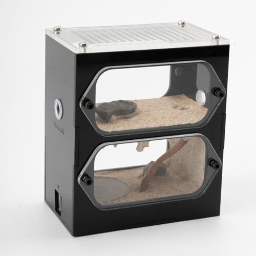 Ameisenfarm Nest aus Acryl - Vertikales Beobachtungsformicarium mit roter Abdeckung und simulierter Tunnelstruktur, stapelbarer modularer Ameisenlebensraum von Rimsunta