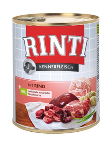 12er Pack Rinti Pur Kennerfleisch Rind 800g von Rinti