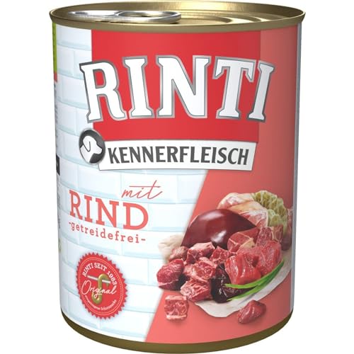 12er Pack Rinti Pur Kennerfleisch Rind 800g von Rinti