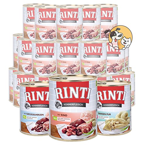 Rinti 18 x 800 g Kennerfleisch Dosen Mix | Sorten frei wählbar | Hundefutter von Rinti