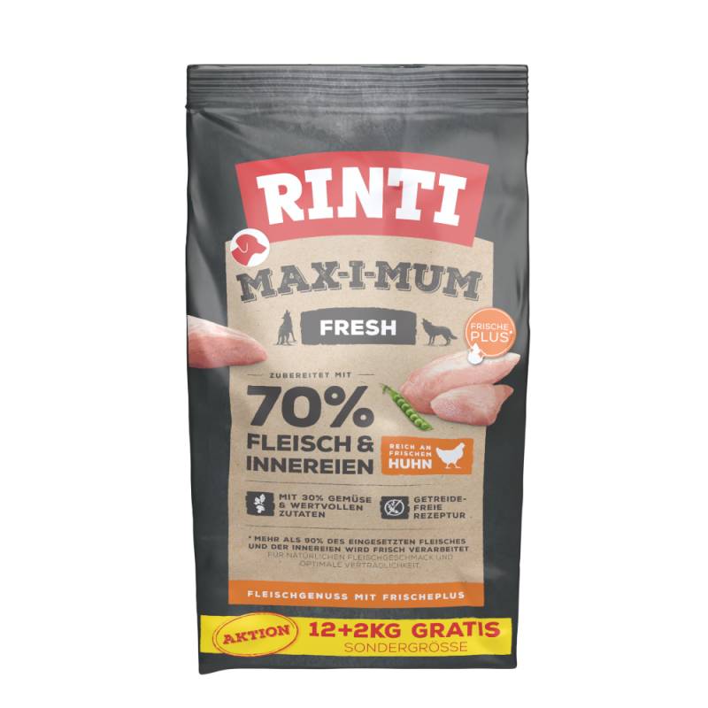 2 kg gratis! 14 kg RINTI Max-I-Mum - Fresh Huhn von Rinti
