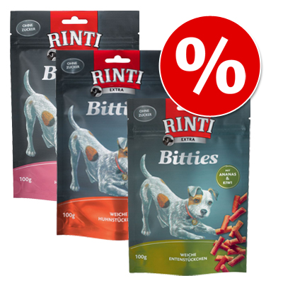 3 Sorten RINTI Extra Bitties im 12 x 100 g Sparpaket! - Huhn mit Karotte, Huhn mit Tomate, Ente mit Ananas 3 Sorten RINTI Extra Bitties im 12 x 100 g Sparpaket! - Huhn mit Karotte, Huhn mit Tomate, Ente mit Ananas von Rinti