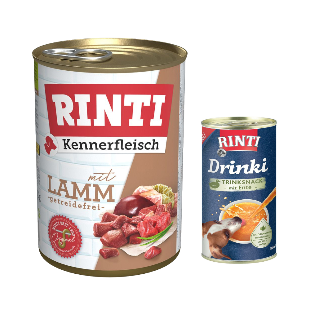 6 x 400 g RINTI Kennerfleisch + 185 ml Drinki mit Ente gratis! - Lamm 6 x 400 g RINTI Kennerfleisch + 185 ml Drinki mit Ente gratis! - Lamm von Rinti