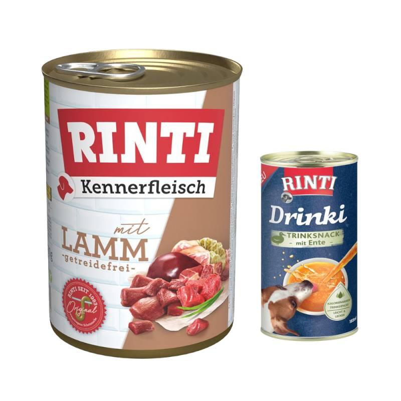 6 x 400 g RINTI Kennerfleisch + 185 ml Drinki mit Ente gratis! - Lamm von Rinti