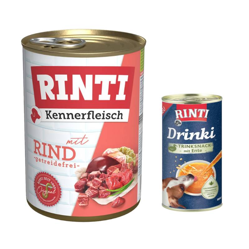 6 x 400 g RINTI Kennerfleisch + 185 ml Drinki mit Ente gratis! - Rind von Rinti