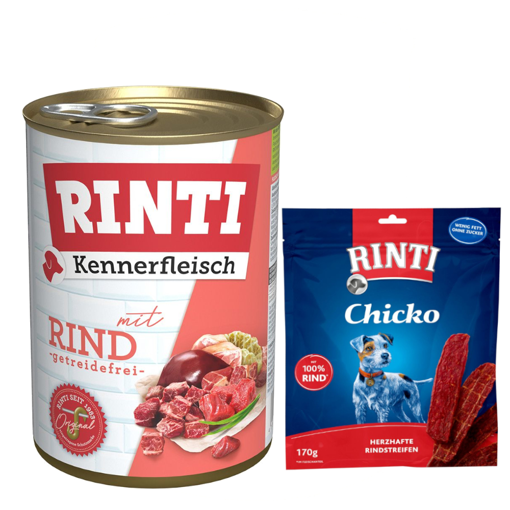 Kombi-Paket RINTI Kennerfleisch + RINTI Chicko Hundesnacks - Kennerfleisch Rind 12 x 400 g + Chicko Rind 2 x 170 g Kombi-Paket RINTI Kennerfleisch + RINTI Chicko Hundesnacks - Kennerfleisch Rind 12 x 400 g + Chicko Rind 2 x 170 g von Rinti