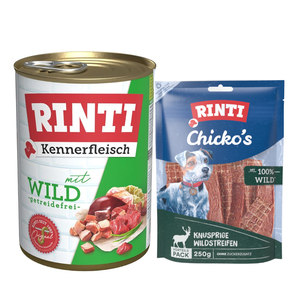 Kombi-Paket RINTI Kennerfleisch + RINTI Chicko Hundesnacks - Kennerfleisch Wild 12 x 400 g + Chicko Wild 2 x 250 g Kombi-Paket RINTI Kennerfleisch + RINTI Chicko Hundesnacks - Kennerfleisch Wild 12 x 400 g + Chicko Wild 2 x 250 g von Rinti