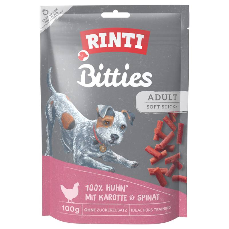 RINTI Bitties Adult Soft Sticks 100 g - Huhn mit Karotte & Spinat von Rinti