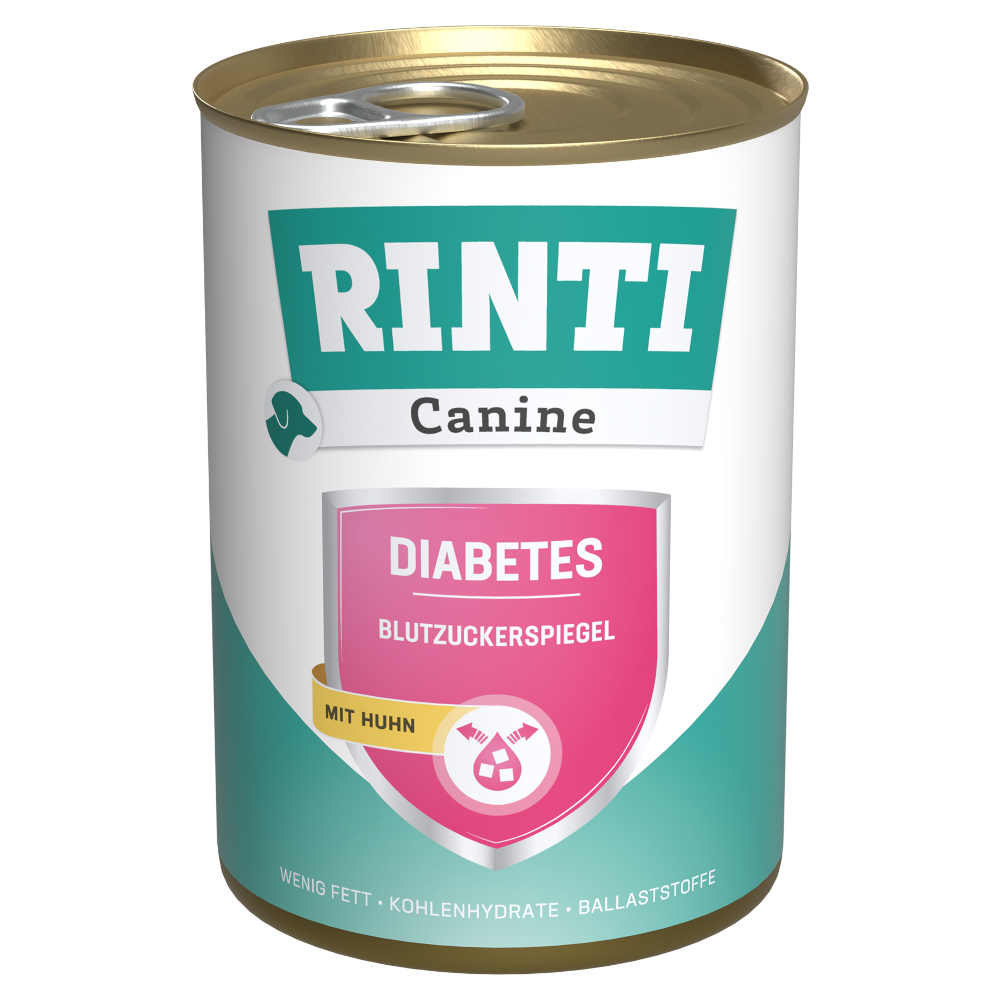 RINTI Canine Diabetes mit Huhn 400 g - Sparpaket: 24 x 400 g von Rinti