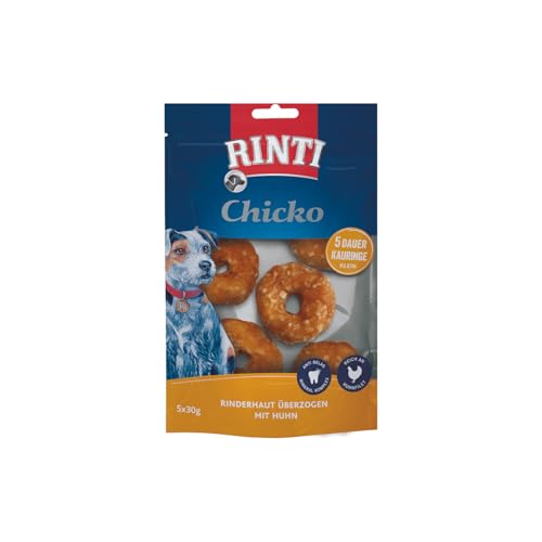 Rinti - Chicko Kauring Mini | Bissfeste Dauer-Kauringe mit Zahnpflege-Komplex für kleine bis mittelgroße, ausgewachsene Hunde. Hundesnack ohne künstliche Zusätze im Frischebeutel | 9x150g Huhn Rinti - Chicko Kauring Mini | Bissfeste Dauer-Kauringe mit Zahnpflege-Komplex für kleine bis mittelgroße, ausgewachsene Hunde. Hundesnack ohne künstliche Zusätze im Frischebeutel | 9x150g Huhn von Rinti
