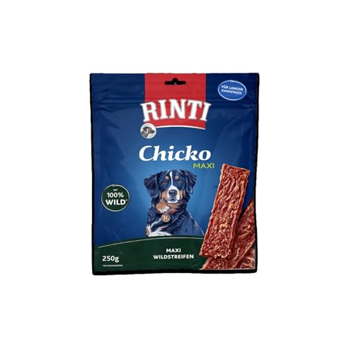 RINTI - Chicko Maxi Wild | Kalorienarme Hundesnacks aus 100% frischem Wildfleisch für ausgewachsene Hunde. Zuckerfreie Hundeleckerlies ohne künstliche Zusätze im Frischebeutel | 9x250g von Rinti