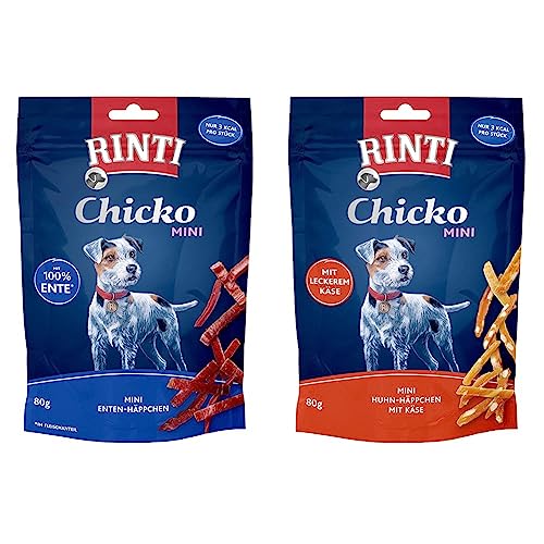 RINTI Chicko Mini Ente 12 x 80 g & Chicko Mini Huhn und Käse 12 x 80 g von Rinti