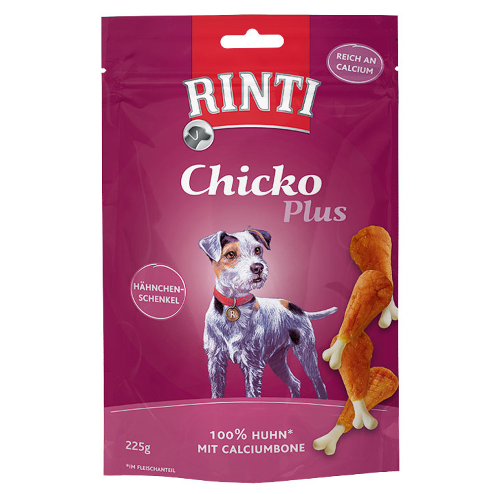 RINTI Chicko Plus Hähnchenschenkel mit Calcium - Sparpaket: 3 x 225 g von Rinti
